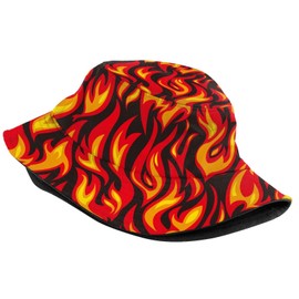 Fire Novelty Bucket Hat Fishing Hats Summer Travel Beach Sun Uv Protection Packable Fisherman Cap for Men Women Teens