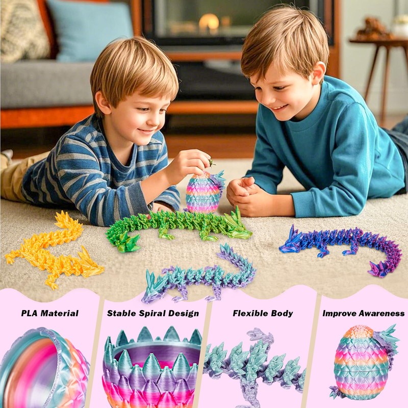 HIMS Set of 6 3D Printed Dragon Egg Mysterious Dragon