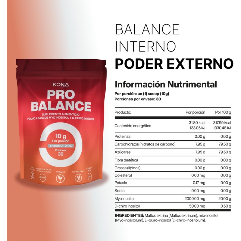 Pro Balance Myo y D-Chiro Inositol 40:1 Sin Sabor 300