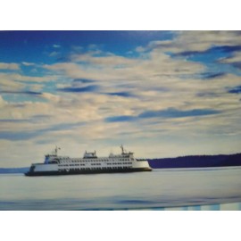 BEAUTIFUL PHOTO POST CARD PUGET SOUND FERRY FROM WA STATE FERRY FLEET  WA