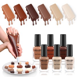 GELLEN Chocolate Brown Nail Polish Set, Fall Winter Brown Regular Nail Polish Quick Air Dry 6 Colors for Fingernail Toe Nails Home Salon Manicure Women Gifts, Not UV Gel, Hema Free, Non Toxic
