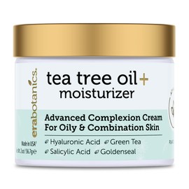 Era Organics Tea Tree Moisturizer Cream - Advanced Oily Skin Moisturizer for Acne Prone Skin - Non-Greasy Tea Tree Oil Face Cream Enhanced With Salicylic Acid, Green Tea, Zinc - Made in USA