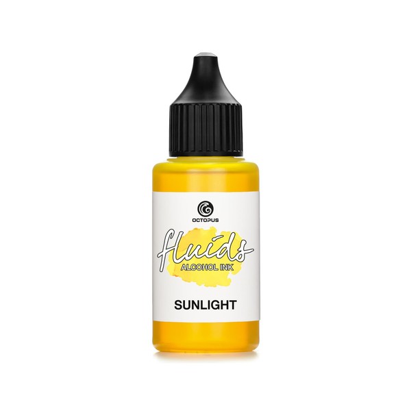 30ml Fluids Alcohol Ink SUNLIGHT Alcohol Ink for Fluid Art, Polymer Clay and Resin Art, Yellow