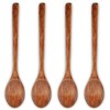 Classicseali 4pcs Wooden Cooking Spoons, Long Handle Wooden Spoons for