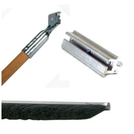 Power Brush Sealcoating 48" Heavy Duty Power Brush Set, Handle, Holder, Poly Brush Squeegee