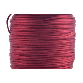 (Burgundy 192) - KONMAY 80 Yards 1.0MM Rattail/Bugtail Satin Silk Cord Shamballa Macrame Beading Nylon Kumihimo String (Burgundy 192)