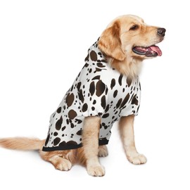 Cute Dalmatian Print Dog Hoodies，Dog Clothes with Pocket and Hat Winter Clothes Sweaters for Medium Large Dogs Girl Boy Pets' Clothes Outfits