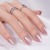 MouyouGlow Press on Nails Kurz,Almond Rosa Einfarbige Cat Eye Magnetic