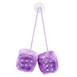 AYNKH 6cm Car Hanging Furry Dice,Car Mirrior Hanging,Christmas Tree Decoration,Car Fluffy Interior Pendant,Fluffy Dice for Car,Pair of Hanging Couple Car Pendant for Car Interior Decoration (purple)