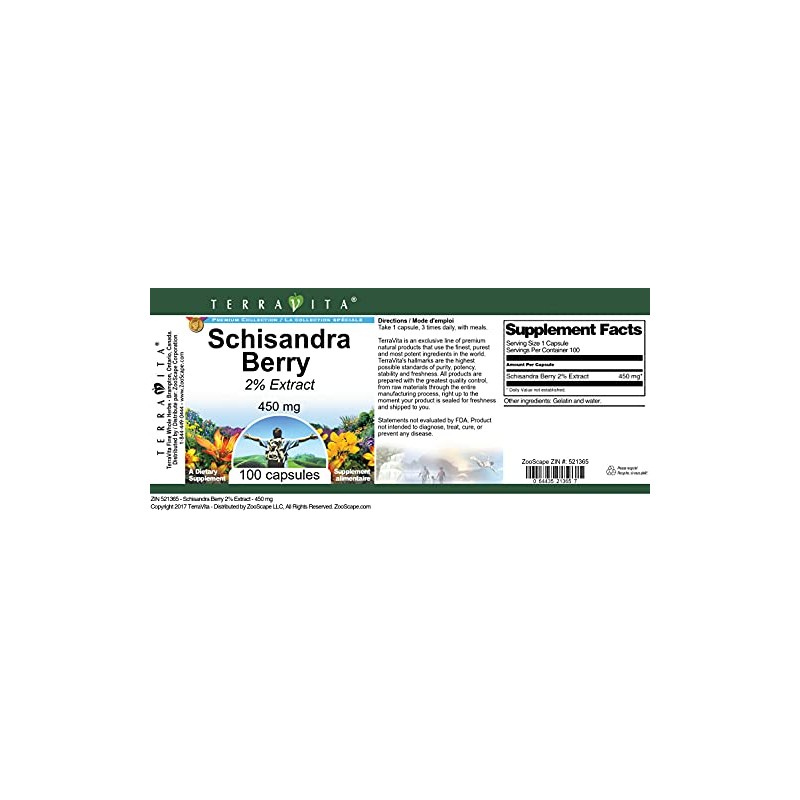 Schisandra Berry 2% - 450 mg (100 Capsules, ZIN: 521365)