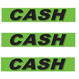 Car Dealer Vinyl Windshield Slogan Stickers - 3 Dozen (36 Piece) Chartreuse Window Sign Stickers for Car Lots (Cash)