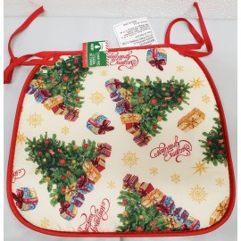 CHRISTMAS HOUSE 4 THIN CHAIR PADS CUSHIONS,CHRIS
