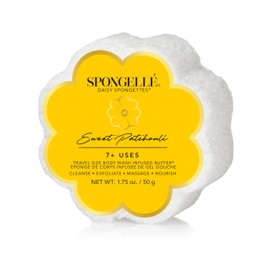 Spongelle Sweet Patchouli Spongette Loofah Body Scrubber | Bath & Shower Loofah for Women | Body Scrubber Exfoliator with Body Wash Infused Sponge | 5+ uses | Warm Patchouli, Amber & Vanilla