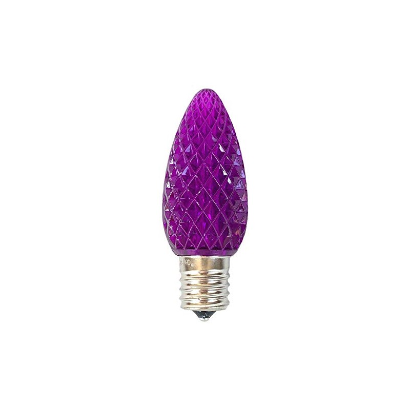 EZLS C9 Faceted Purple LED Bulb - C9 Purple Faceted