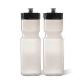 50 Strong Sports Water Bottles 2-Pack – Reusable 22 oz BPA-Free Plastic Bottles with Pull Top Cap – Made in USA – Top Rack Dishwasher Safe – Fits Most Bike Cages Brand - Clear