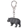Mojo 387489 Hippo Animal Figure Keychain, gray