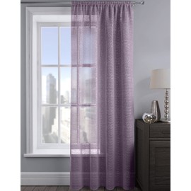 Intimates 1 Panel Woven Shimmer Voile Curtains Window Voile Panel Drapes Treatment for Bedroom and Living (Mauve, 54" w x 54" d)