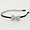 Wedding Prom Rhodium Crystal Pave Bow Headband