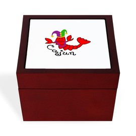 CafePress MARDI GRAS CAJUN CRAWFISH Memory Keepsake Jewelry Box, 5"x5"x3.75"