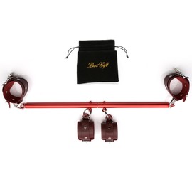 Red Restore Pilates Spreader Bar with 4 Red Strap, Exercise Guide, 4 Rings, Home Yoga Pilates Exercise bar, Stretching Exercise Tools (with Storage Bag)