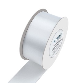 Double Face White Satin Ribbon 1-1/2 inch X 25 Yards Polyester White Ribbon for Wedding Decor, Wreath, Gift Package Wrapping and Other Projects