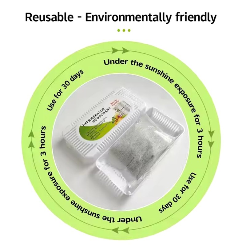 Exle Unscented Activated Charcoal Refrigerator Deodorizer - More Effective Than