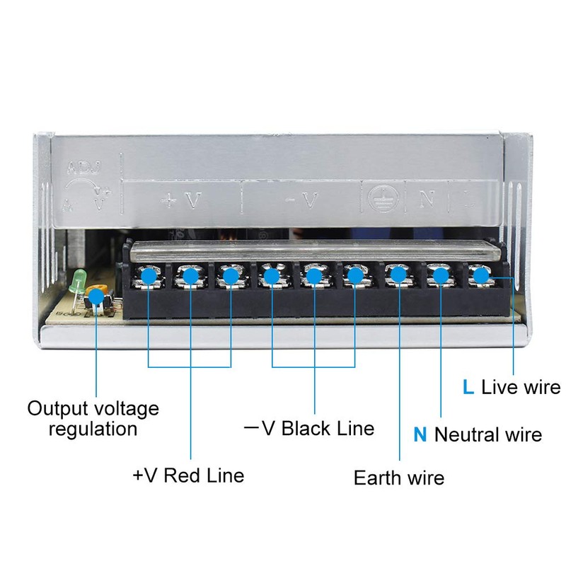 inShareplus 24V 16.5A 400W Universal Regulated Switching Power Supply, 100-240V