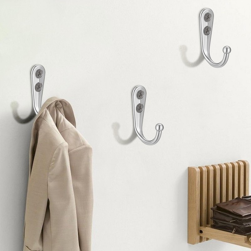 DAJMAIEZ 10 Pcs Coat Hooks, Single Prong Robe Hooks, Wall