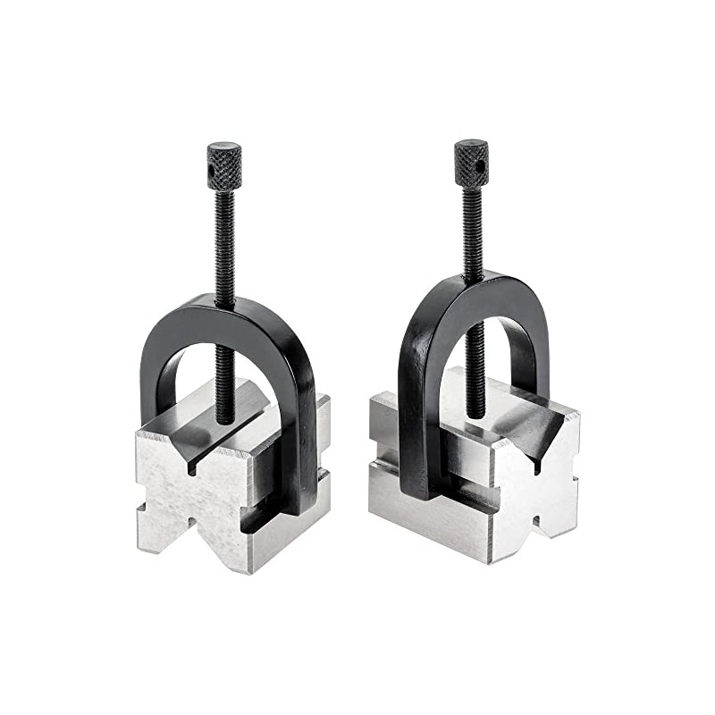 Grizzly Industrial H5608 - V-Block Pair w/Clamps 1-5/8"