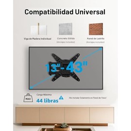 Soporte de montaje en pared para monitor de TV de movimiento completo, brazos articulados, rotación de extensión de inclinación giratoria para la mayo