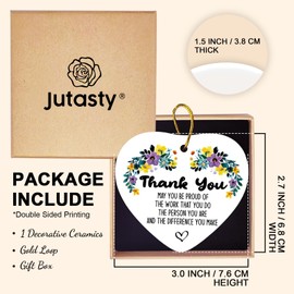 Jutasty Coworker Thank you Gifts, Employee Appreciation Retirement Farewell Gifts for Coworkers Employees Team Teacher, Happy Retirement Ceramic Ornament Keepsake, May You Be Proud of the Work You Do