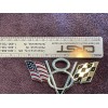American 2 EA METAL CHROME V8 EMBLEM WITH AMERICAN FLAG