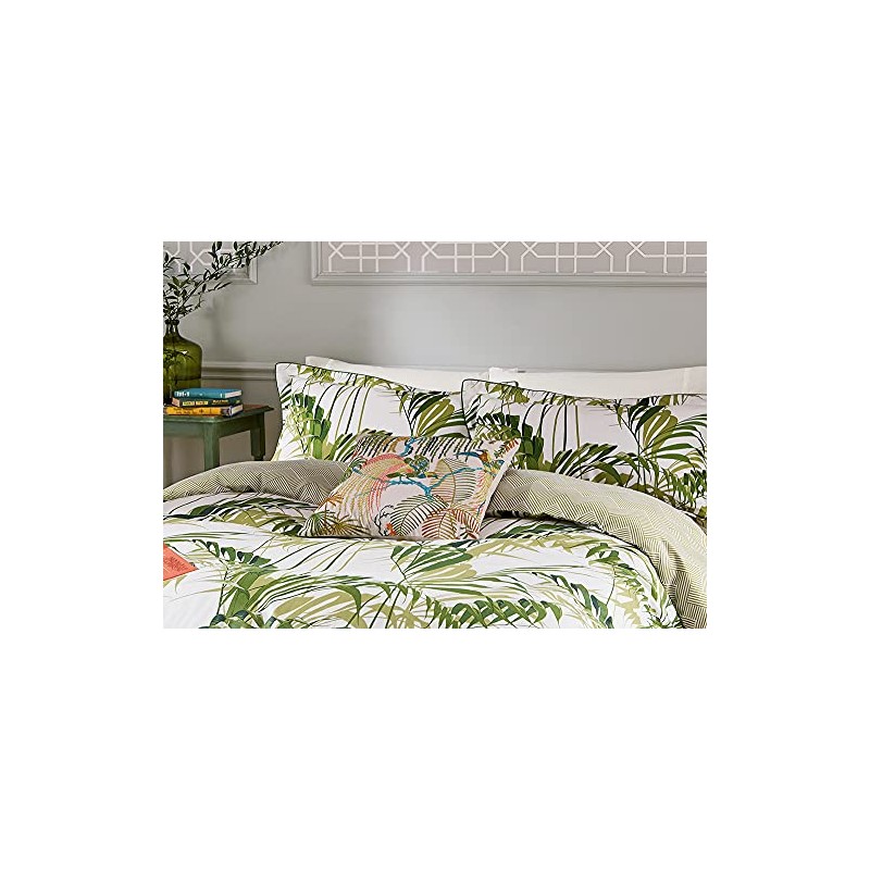 Sanderson PALM HOUSE PILLOW CASE OXF BOTANICAL GREEN, Gray, Standard