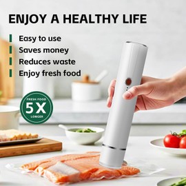 Handheld Vacuum Sealer for Food Storage, Compact Vacuum Sealer Machine with 10 Reusable Vacuum Bags