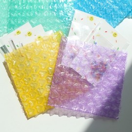 Heart Design Colored Bubble Mailers for Photocards & Toploaders (Secure Packaging) Purple L (20x20) 30ea