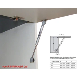 Hafele 60N Soft Opening Flap Fitting Flap Holder Gas Spring Damper for Flaps Gas Pressure Spring Hinges Cabinet Door Soft Closing Door Hinges Pack of 4 by Rainmaker Ltd