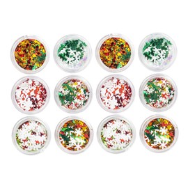 Healeved Christmas Nail Art Supplies Sequin Manicure Decorations Safe for Nails for Festive Designs and Creative Art