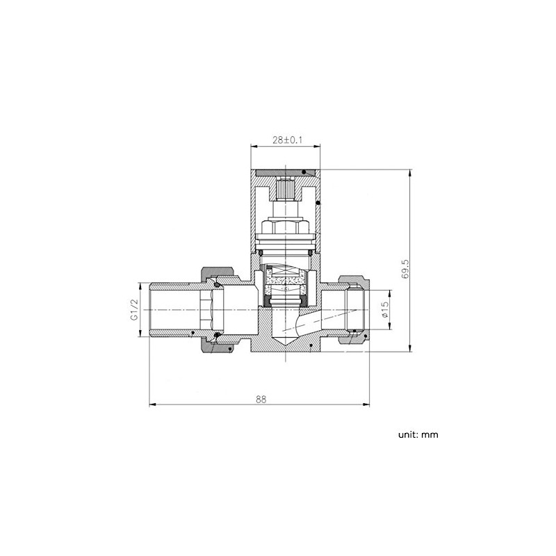 iBathUK Cube Thermostatic Radiator Valve,Solid Brass,Straight Square Radiator Valve Pair,