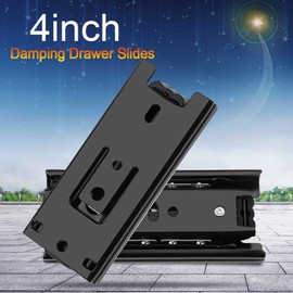 Sheens 2Pcs Mini Soft Close Drawer Slides, 4inch Black Metal, Full Extension Side Mounted Ball Bearing Runners, Heavy Duty, Alloy Steel