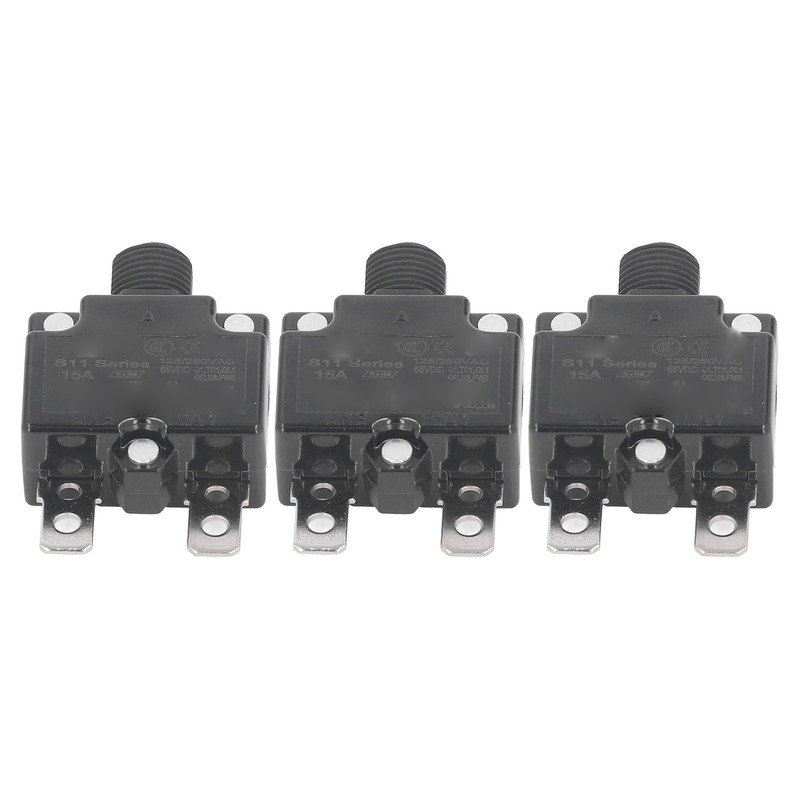 10Pcs Automatic Reset Relay Fuse 15A Thermal Switch Circuit Breaker