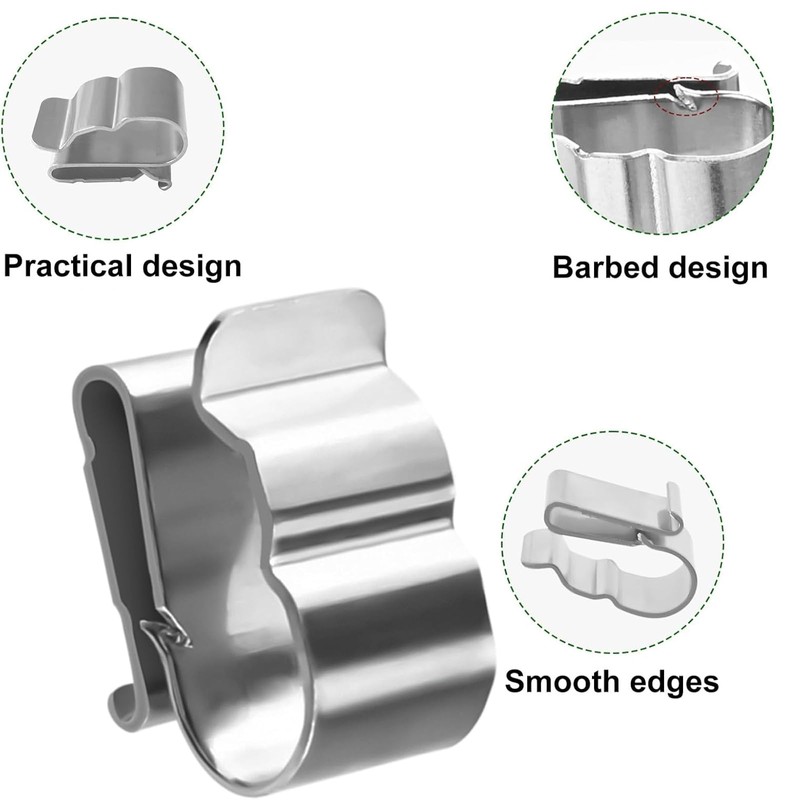 Stainless Steel Cable Clamp Silver Tone Metal Cable Clamps, 22.5