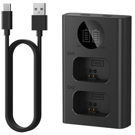 NP-FW50 Dual Cameras Battery Charger for Sony ZV-E10 Alpha A6000 A6300
