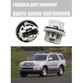 90075-60060 Front Turn Signal Light Bulb Plug Socket Compatible with Toyota 2005-2016 Tacoma/2005-2021 Tundra/ 2008-2018 Sequoia,/2003-2006 4Runner/2009-2017 Venza (2 Pack） White