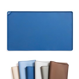 WePet Dog Feeding Mat, Non-Slip Waterproof Silicon Pet Feeding Mat, Dishwasher Safe, Stop Food Spills and Water Bowl Messes, for Dogs, Cats, 20 x 12 Inch, Indigo Blue Solid