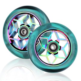 DBREAKS Stunt Scooter Wheels, Pack of 2 Scooter Replacement Wheels, 110 mm Scooter Wheels with ABEC, 9 Ball Bearings, Hardness 88A, Suitable for All Kinds of Scooters (Colourful Blue)