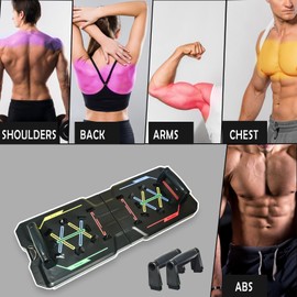 Locisne Push Up Board, Portable Foldable Multi-Function Push Up Bar, Professional Pushup Bar System for Chest Tricep Back Workout, Fitness Strength Training Equipment for Men & Women