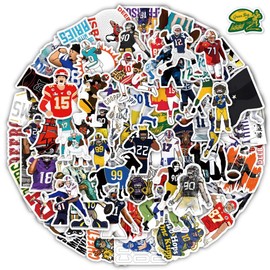 100 pcs/Pack Football No Repetition Sticker Vinyl Cool Skateboard Guitar Travel Case Sticker Water Bottle Laptop Luggage Bicycle Stickers for Kids Boys Girls Teens Laptop