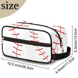HUXINO Toiletry Bag for Boys Man,Baseball Lace Travel Hanging Wash Bag Small Makeup Organizer Cosmetic Bag for Women Traveling Toiletries with Handle
