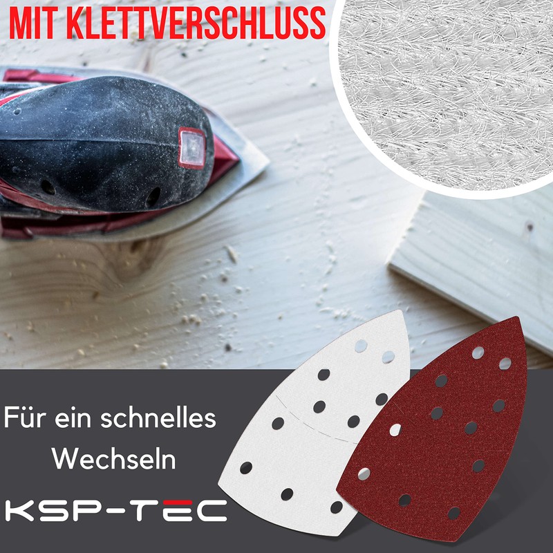 KSP-Tec │Pack of 60 Sandpaper Triangle Sanders + 12 Sanding