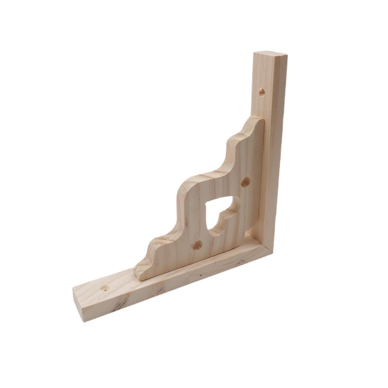 Antrader 2PCS Wooden Shelf Brackets,8" Wall Mount Natural Wood Bracket,Solid